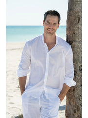 Vi Men's Natural Cotton Roll-Up Sleeve Shirt