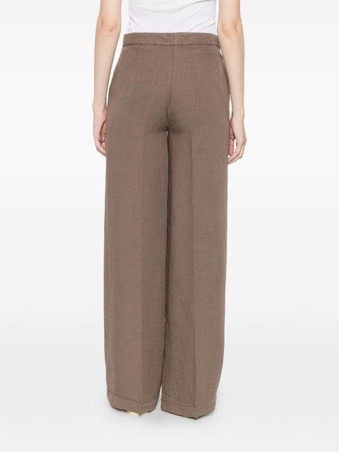 Via Masini 80 Linen wide-leg trousers
