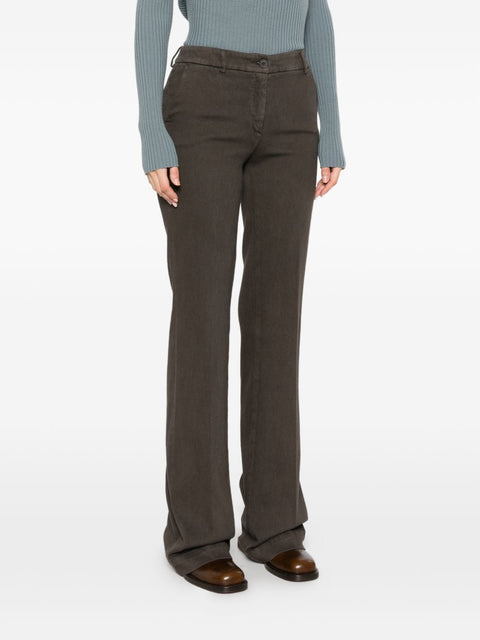 Via Masini 80 Wool Flared Leg Trousers