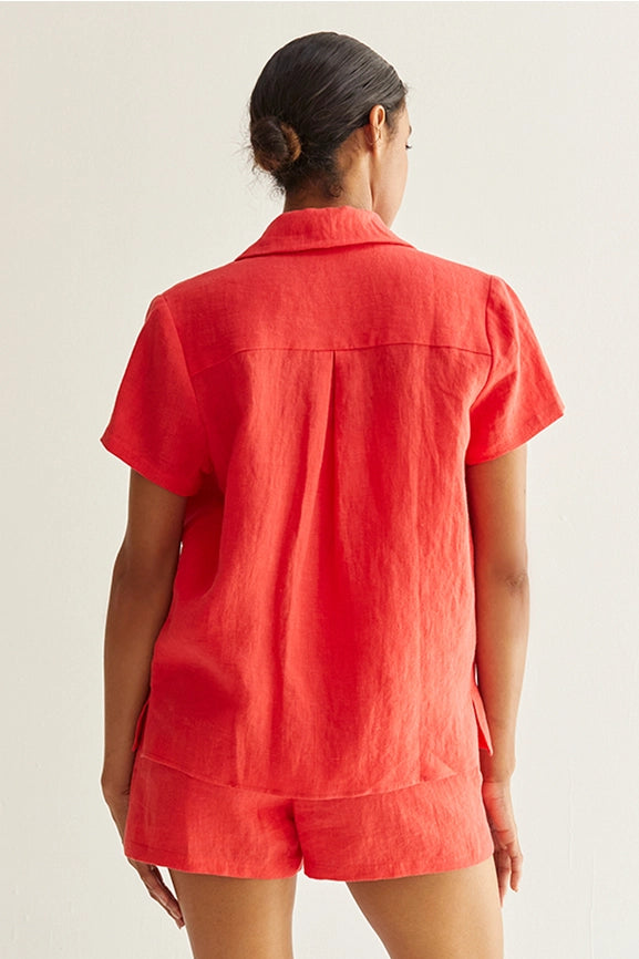 Victoria Linen Two Piece Set-Set-Crescent-XS-POPPY-Urbanheer