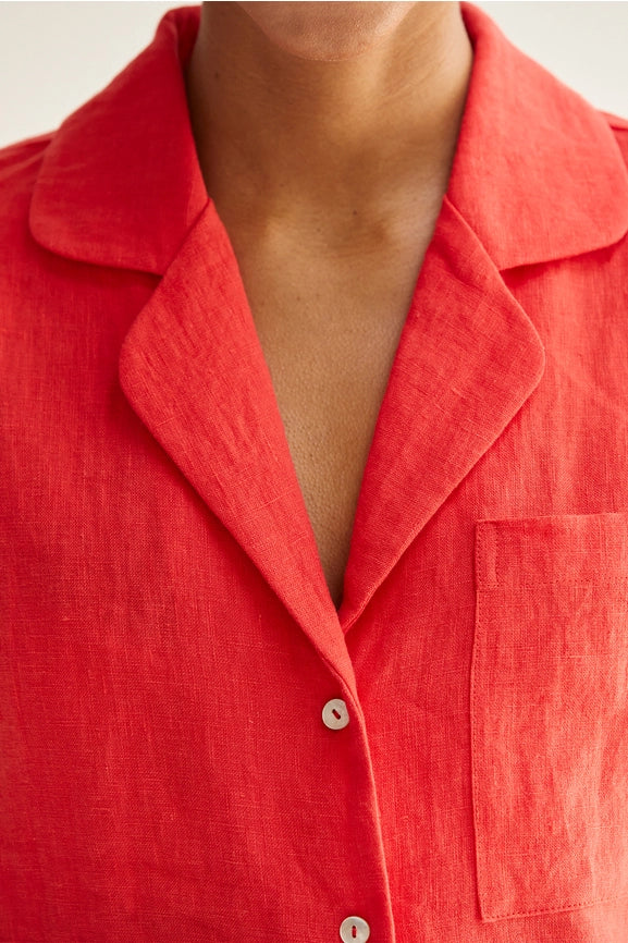 Victoria Linen Two Piece Set-Set-Crescent-XS-POPPY-Urbanheer