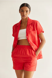 Victoria Linen Two Piece Set-Set-Crescent-XS-POPPY-Urbanheer