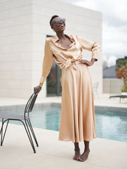 Victoria Silk Skirt Latte-Skirt-Bel Cashmere S.C.-S-Latte-Urbanheer