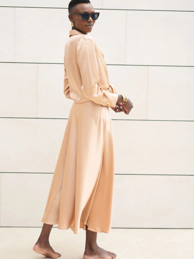 Victoria Silk Skirt Latte-Skirt-Bel Cashmere S.C.-S-Latte-Urbanheer