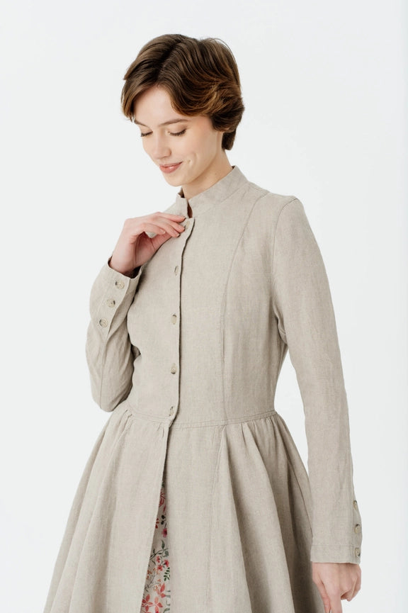 Victorian Coat Natural Linen-Coat-Son de Flor-XS-Natural Linen-Urbanheer