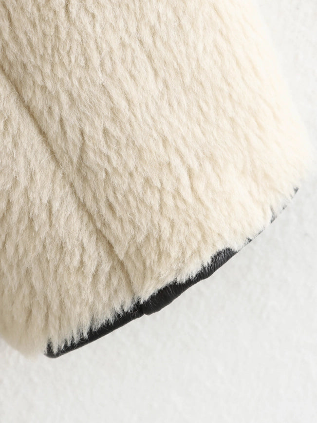 Vintage Elegant Patchwork Plush Jacket-Jacket-Rosa Clothing-S-White-Urbanheer