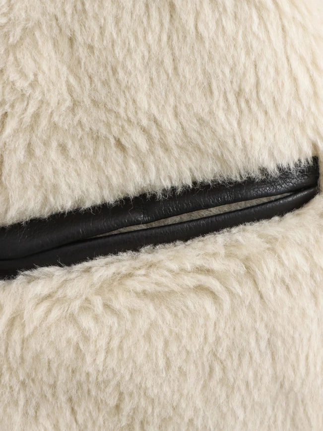 Vintage Elegant Patchwork Plush Jacket-Jacket-Rosa Clothing-S-White-Urbanheer