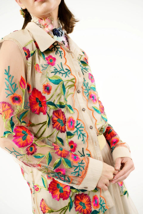 Vintage Tulips Shirt-Shirt-Aratta-XS-Beige tulip-Urbanheer