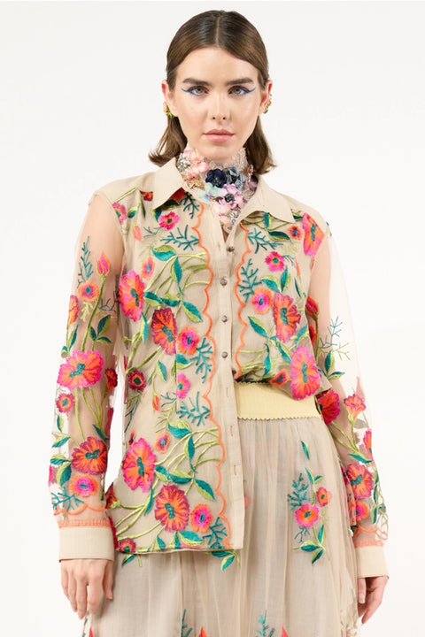 Vintage Tulips Shirt-Shirt-Aratta-XS-Beige tulip-Urbanheer