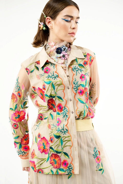 Vintage Tulips Shirt-Shirt-Aratta-XS-Beige tulip-Urbanheer