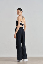 Viola Color Contrast Triangle Strap Back Sports Bra Black-Sports Bra-91thelabel-S-Black-Urbanheer