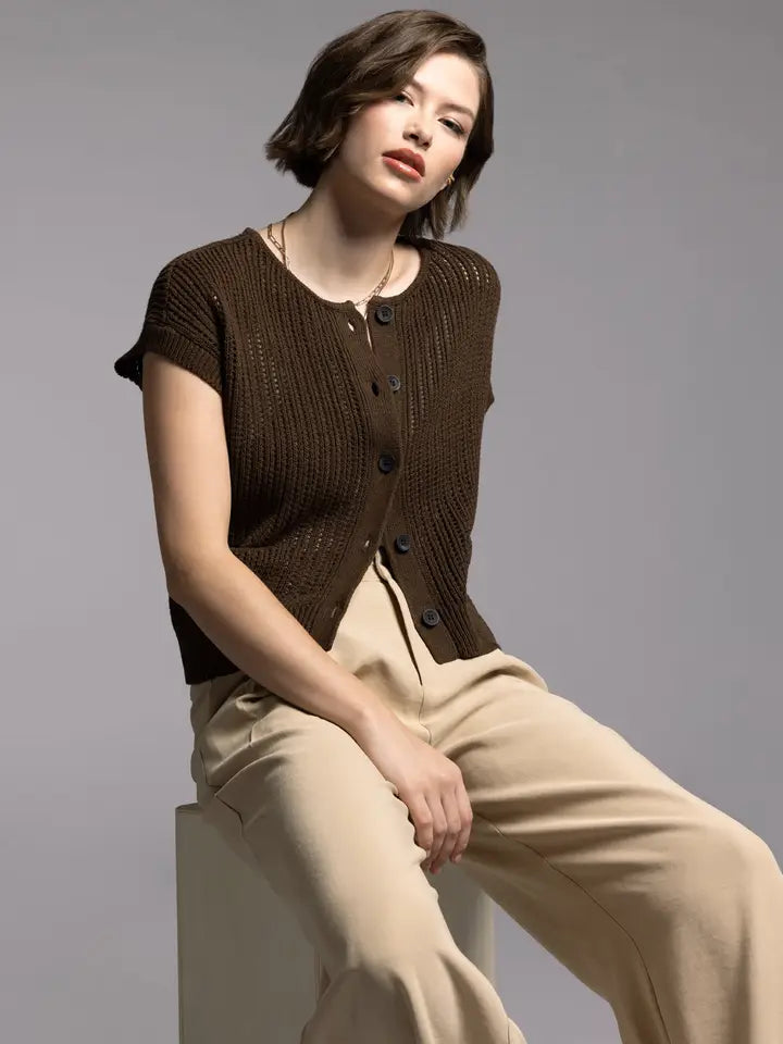 Violette Cardigan BLACK BROWN-Cardigan-Weekend Los Angeles-XS-BLACK BROWN-Urbanheer