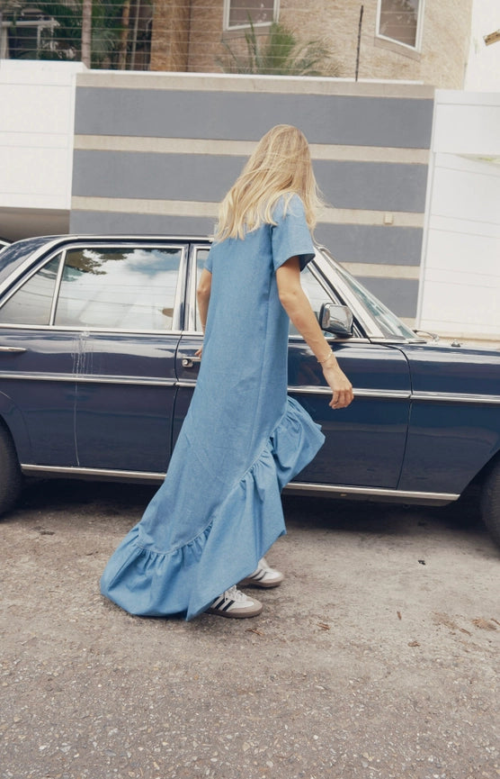 Violette Denim Dress-Dress-Ashley Stambouli-XS-Urbanheer