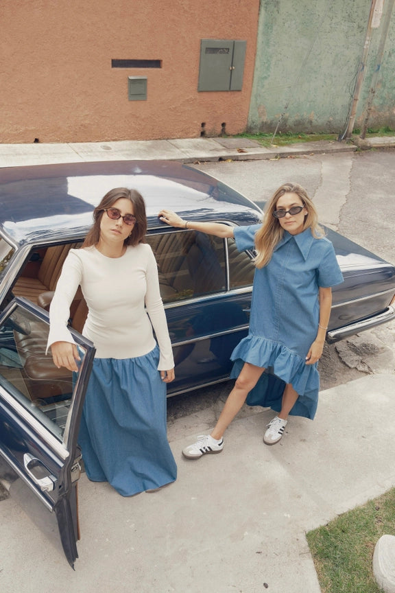 Violette Denim Dress-Dress-Ashley Stambouli-XS-Urbanheer