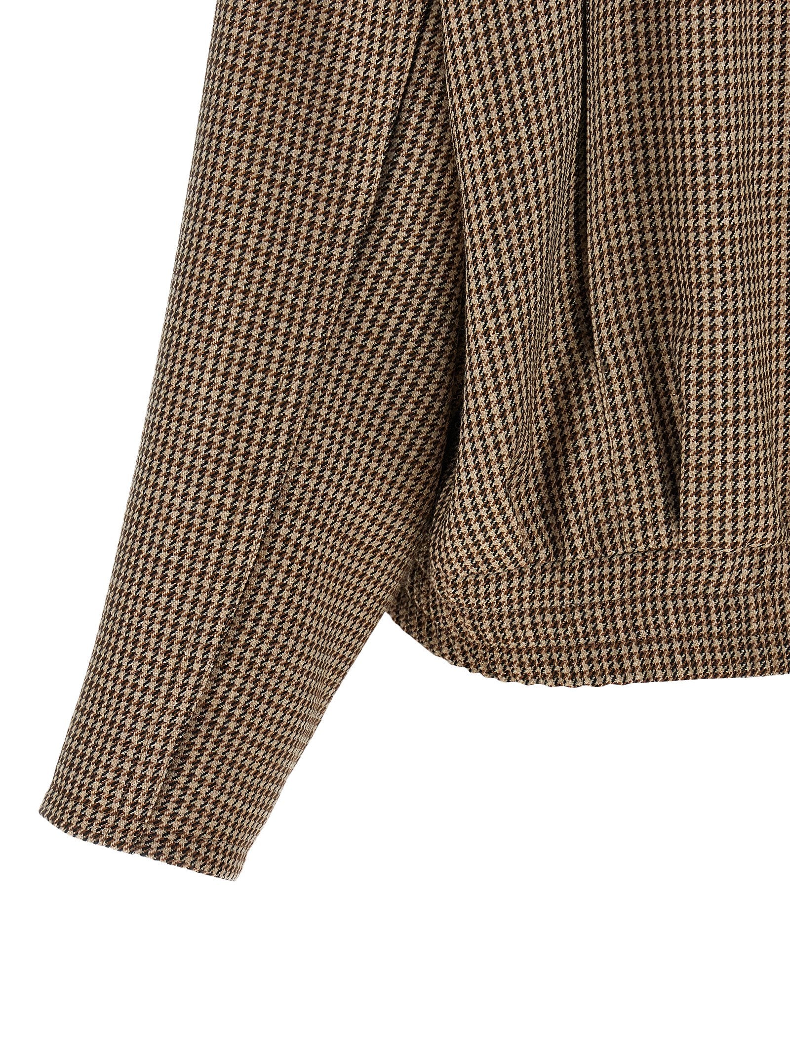 Virgin Wool Zip-Up Jacket with Lamé Yarn