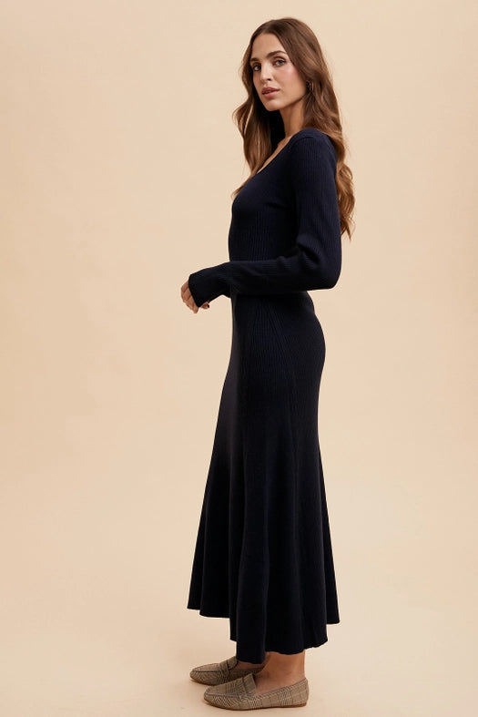 Viscose Blend Knitted Maxi Sweater Dress BLACK from In Loom exclusive –  Urbanheer