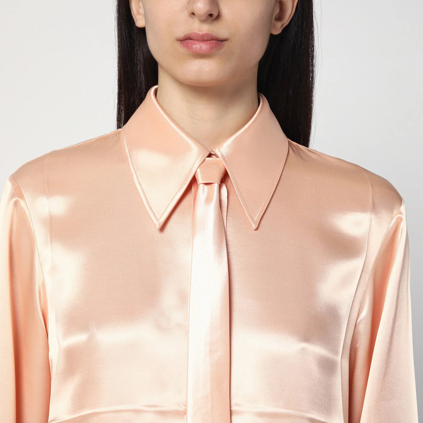 Viscose Blend Shirt with Pink Tie