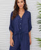 Viscose Front Tie Button Down Shirts-Shirts-MILIO MILANO-XS-CRUB-Urbanheer