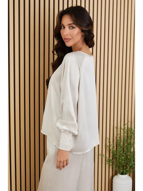 Viscose Long Sleeve with Smoked Cuff Beige-Shirt-MILIO MILANO-XS-Beige-Urbanheer