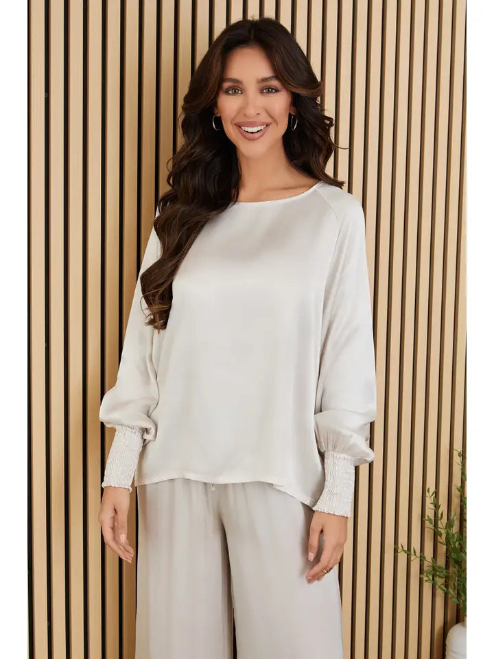 Viscose Long Sleeve with Smoked Cuff Beige-Shirt-MILIO MILANO-XS-Beige-Urbanheer