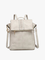 Vivian Distressed Convertible Backpack-Backpack-Jen & Co.-Bone-Length: 13 inches -Height: 15 inches -Depth: 4.5 inches-Urbanheer