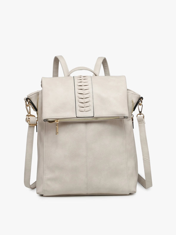 Vivian Distressed Convertible Backpack-Backpack-Jen & Co.-Bone-Length: 13 inches -Height: 15 inches -Depth: 4.5 inches-Urbanheer
