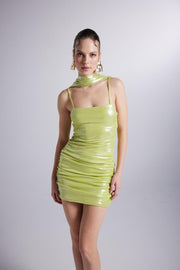 Vivid Green Strappy Mini Dress-Bodycon Dresses-Buy Me Fur Ltd-Green-XS-Polyester - Elastane Blend-Urbanheer
