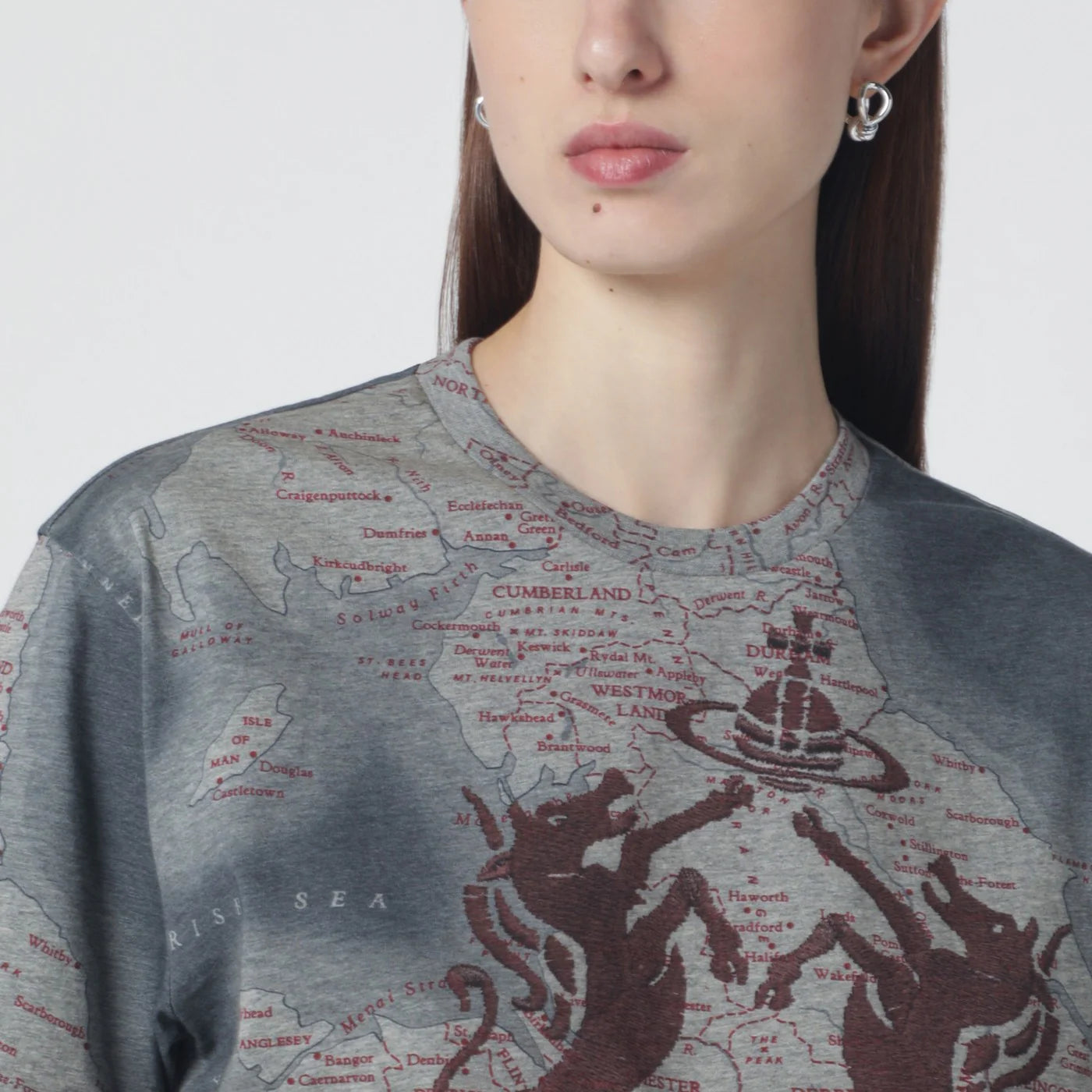 Vivienne Westwood Grey mélange T-shirt with logo print