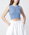 Vivienne Westwood Light blue crochet top with Orb logo