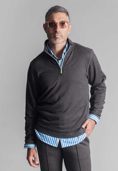 Voey Quarter Zip Sweatshirt - Charcoal Gray