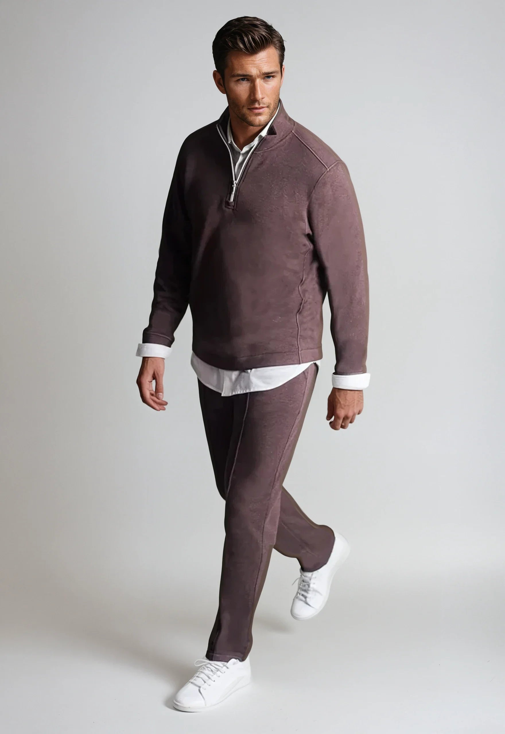 Voey Quarter Zip Sweatshirt - Espresso