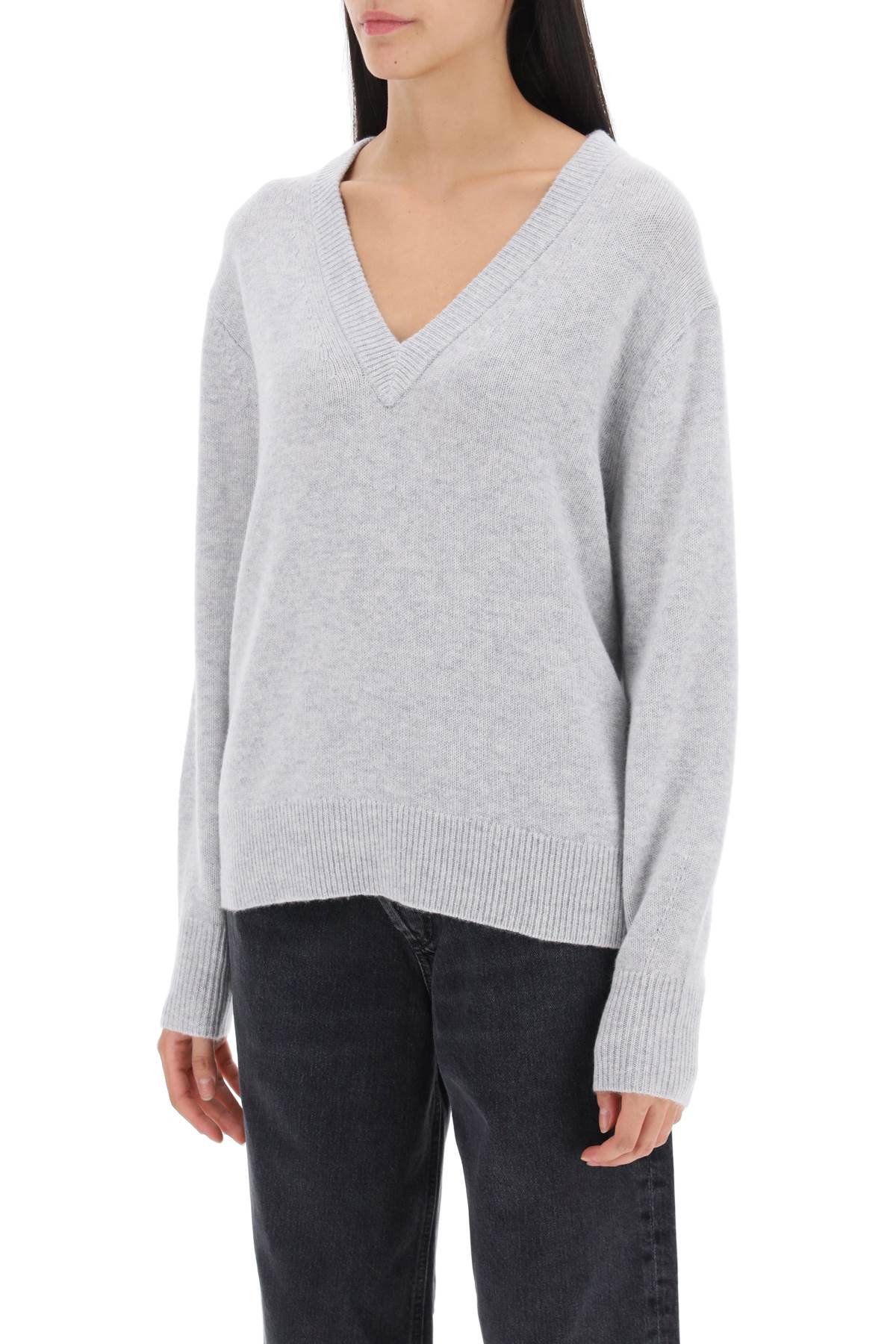 Guest In Residence The V Cashmere Sweater Grey-GUEST IN RESIDENCE-Grey-S-Urbanheer