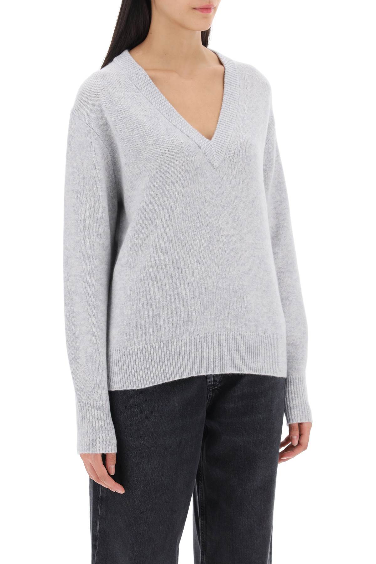 Guest In Residence The V Cashmere Sweater Grey-GUEST IN RESIDENCE-Grey-S-Urbanheer
