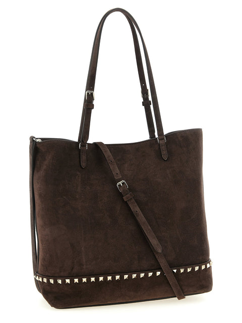 Valentino Garavani Rockstud Medium Suede Shoulder Bag