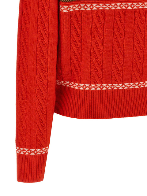 Guest In Residence Cable Collegiate Polo Sweater