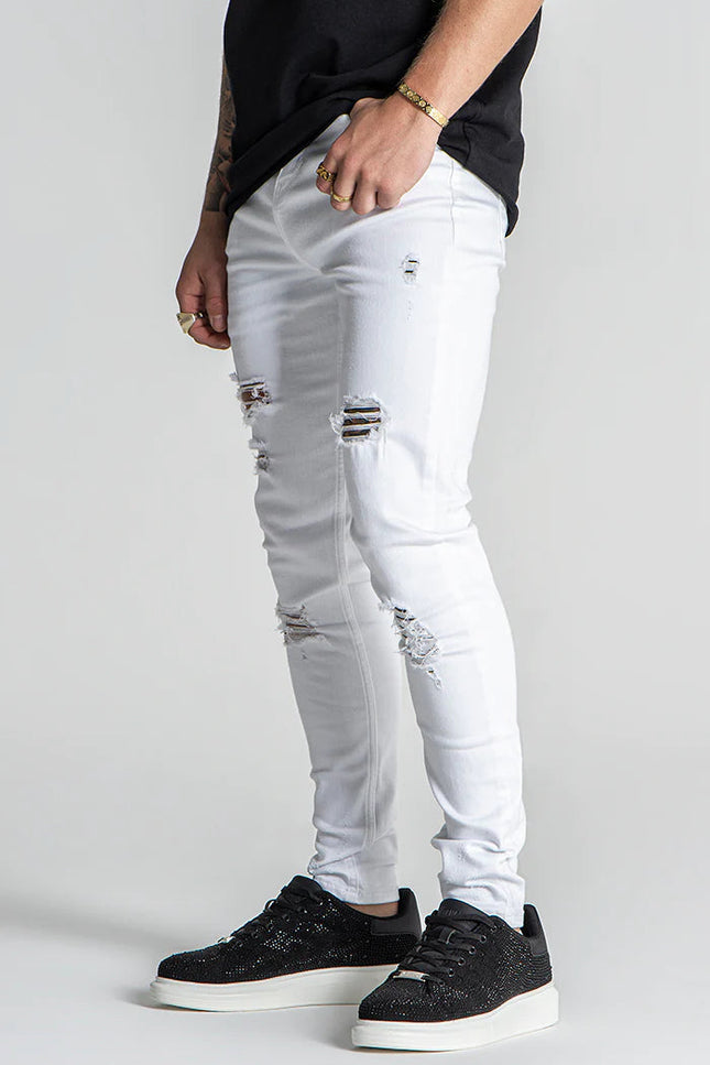 WHITE GK DESTROYED JEANS-Jeans-Gianni Kavanagh-Urbanheer