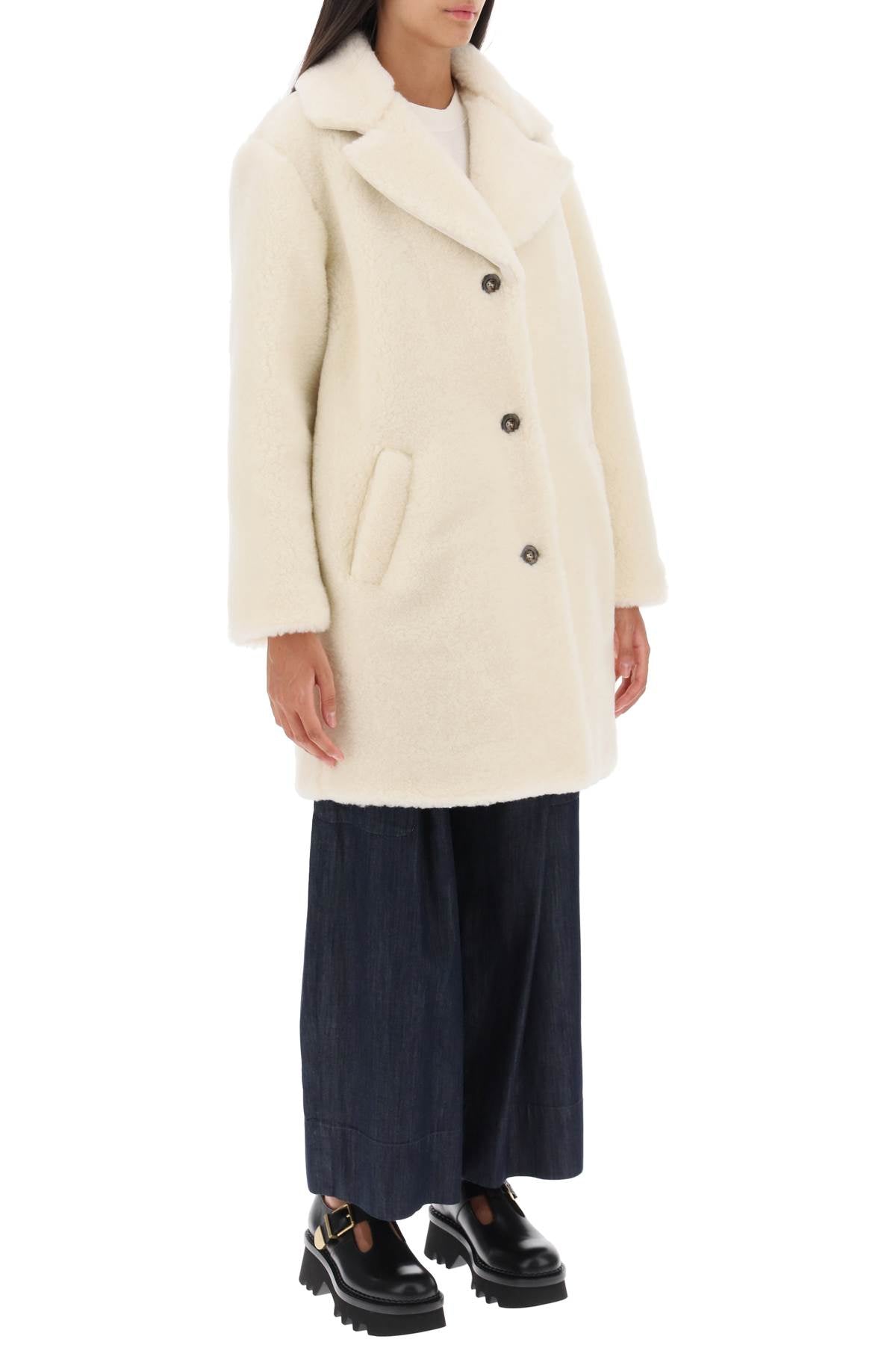 A.P.C. 'Nicolette' Teddy Coat-A.P.C.-White-36-Urbanheer