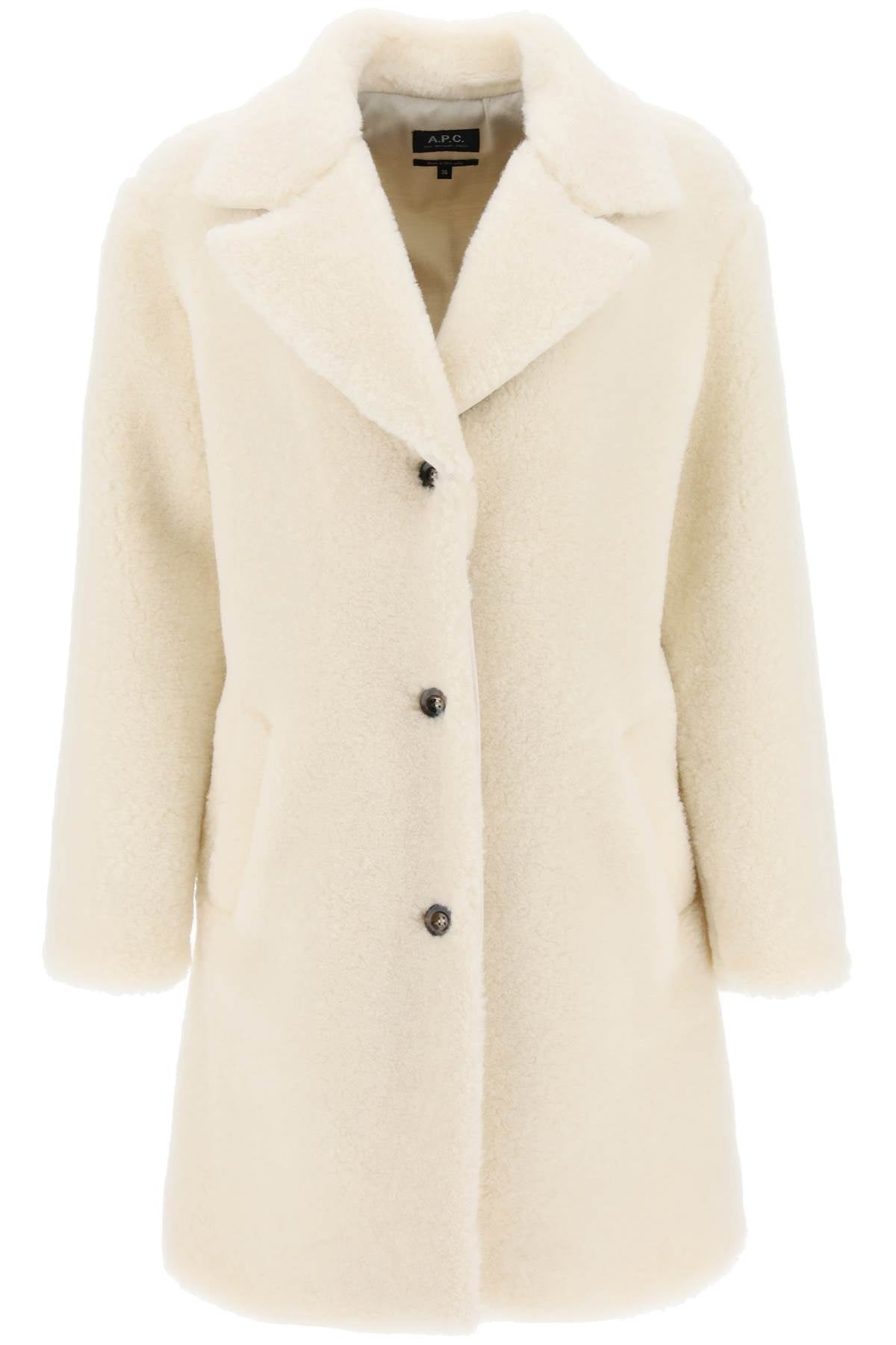 A.P.C. 'Nicolette' Teddy Coat-A.P.C.-White-36-Urbanheer