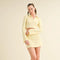 Waffle Knit Bell Sleeve Top And Skirt Set Yellow-Set-Kimberly C-S-Urbanheer
