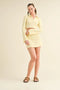 Waffle Knit Bell Sleeve Top And Skirt Set Yellow-Set-Kimberly C-S-Urbanheer