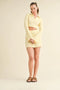 Waffle Knit Bell Sleeve Top And Skirt Set Yellow-Set-Kimberly C-S-Urbanheer