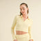 Waffle Knit Bell Sleeve Top And Skirt Set Yellow-Set-Kimberly C-S-Urbanheer