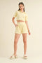 Waffle Knit Polo And Short Set Yellow-Set-KIMBERLY C-S-Urbanheer