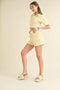 Waffle Knit Polo And Short Set Yellow-Set-KIMBERLY C-S-Urbanheer