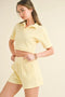 Waffle Knit Polo And Short Set Yellow-Set-KIMBERLY C-S-Urbanheer
