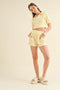 Waffle Knit Polo And Short Set Yellow-Set-KIMBERLY C-S-Urbanheer
