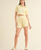 Waffle Knit Polo And Short Set Yellow-Set-KIMBERLY C-S-Urbanheer