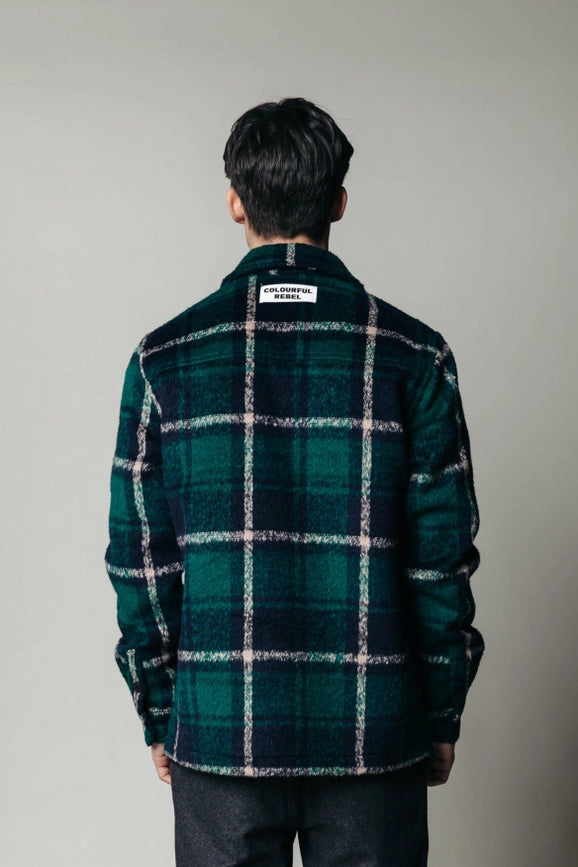 Walker Check Shirt | Dark Green-Shirt-Colourful Rebel-S-Dark green-Urbanheer
