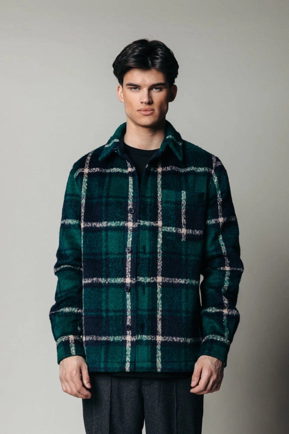 Walker Check Shirt | Dark Green-Shirt-Colourful Rebel-S-Dark green-Urbanheer