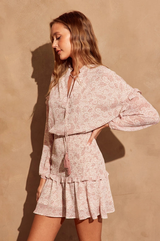 Wanderer Standing Collar Mini Dress-Dress-Dress Forum-S-SOFT SPRING-Urbanheer